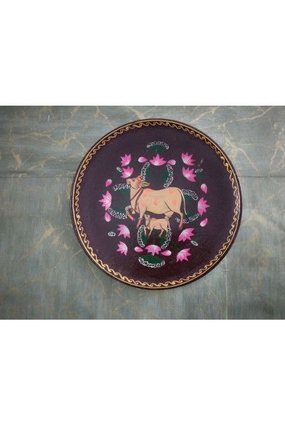 Wooden Wall Decor Plate - Maroon